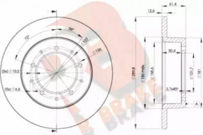 R BRAKE 78rbd20461 -  Тормозной диск